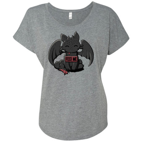 T-Shirts Premium Heather / X-Small Toothless Feed Me Triblend Dolman Sleeve