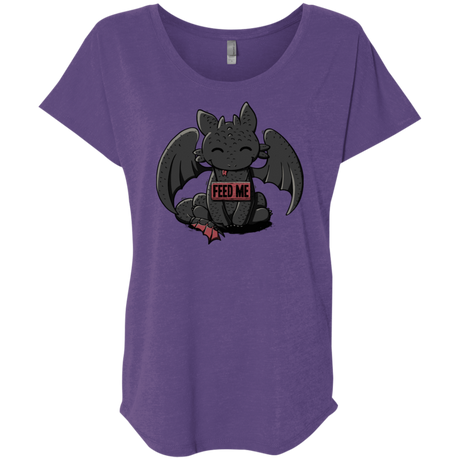 T-Shirts Purple Rush / X-Small Toothless Feed Me Triblend Dolman Sleeve