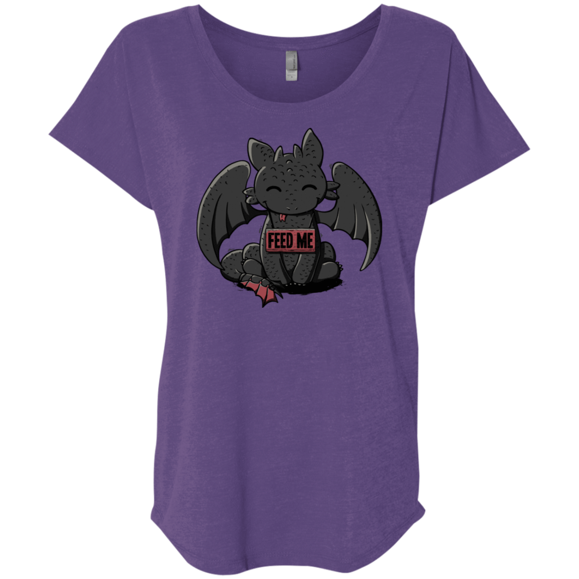 T-Shirts Purple Rush / X-Small Toothless Feed Me Triblend Dolman Sleeve