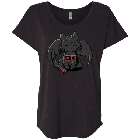 T-Shirts Vintage Black / X-Small Toothless Feed Me Triblend Dolman Sleeve