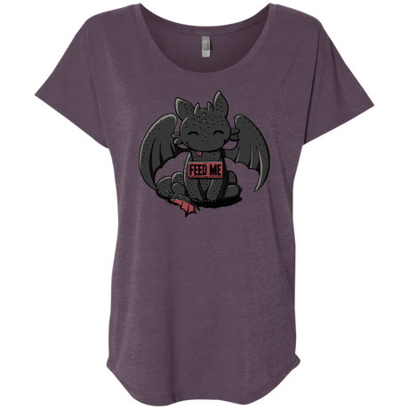 T-Shirts Vintage Purple / X-Small Toothless Feed Me Triblend Dolman Sleeve