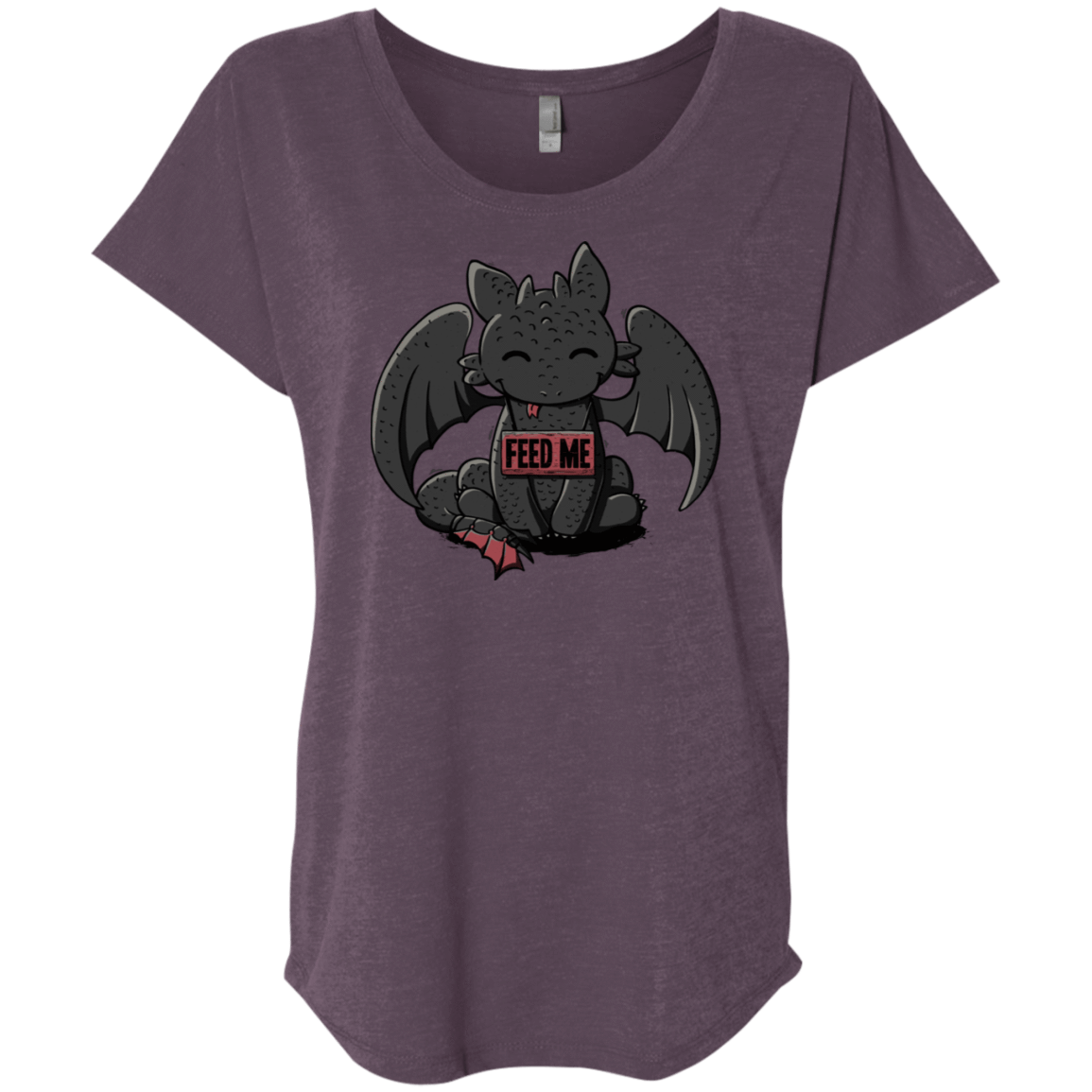 T-Shirts Vintage Purple / X-Small Toothless Feed Me Triblend Dolman Sleeve
