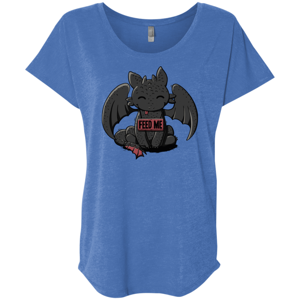 T-Shirts Vintage Royal / X-Small Toothless Feed Me Triblend Dolman Sleeve