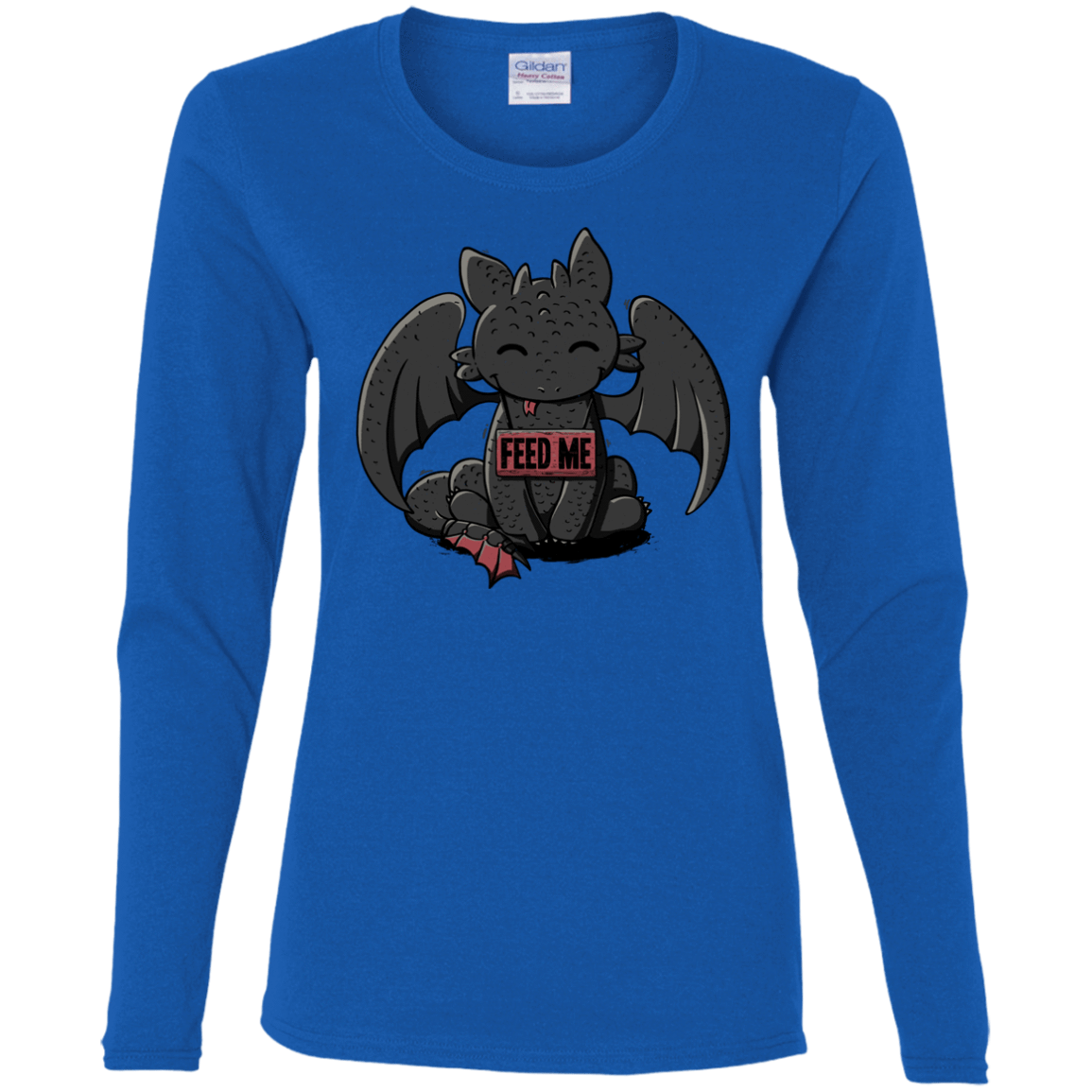 T-Shirts Royal / S Toothless Feed Me Women's Long Sleeve T-Shirt