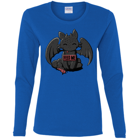 T-Shirts Royal / S Toothless Feed Me Women's Long Sleeve T-Shirt