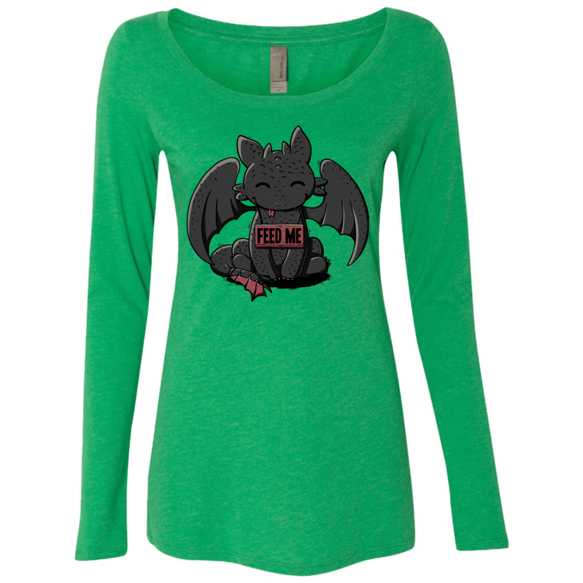 T-Shirts Envy / S Toothless Feed Me Women's Triblend Long Sleeve Shirt