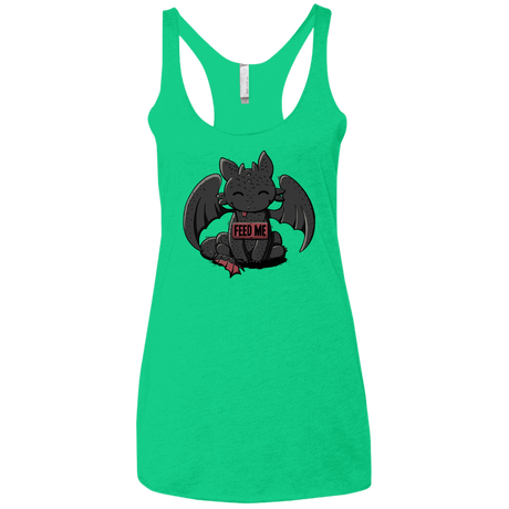T-Shirts Envy / X-Small Toothless Feed Me Women's Triblend Racerback Tank