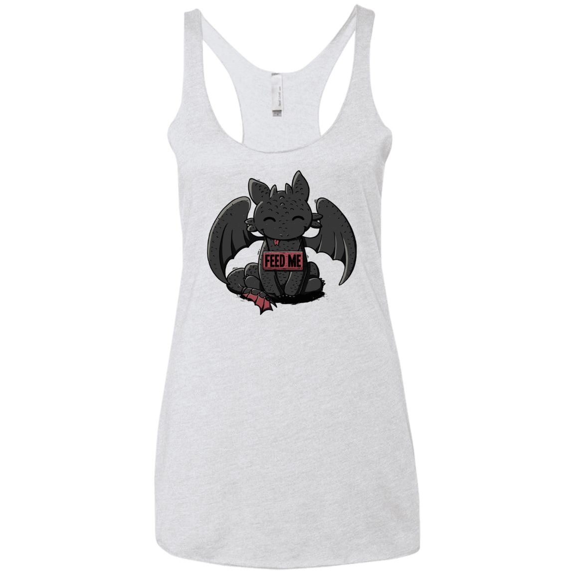 T-Shirts Heather White / X-Small Toothless Feed Me Women's Triblend Racerback Tank