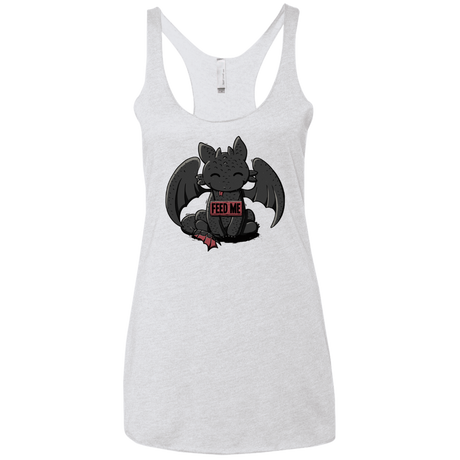 T-Shirts Heather White / X-Small Toothless Feed Me Women's Triblend Racerback Tank