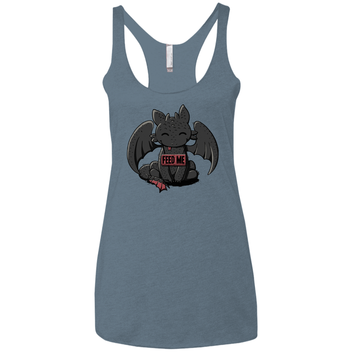 T-Shirts Indigo / X-Small Toothless Feed Me Women's Triblend Racerback Tank