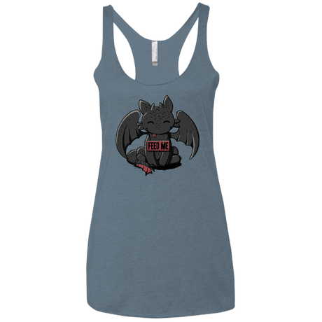 T-Shirts Indigo / X-Small Toothless Feed Me Women's Triblend Racerback Tank