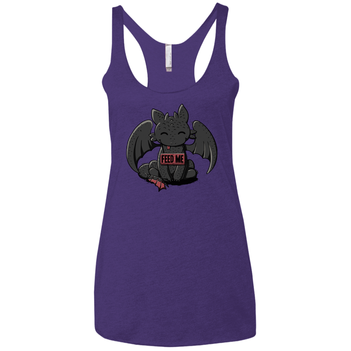 T-Shirts Purple Rush / X-Small Toothless Feed Me Women's Triblend Racerback Tank