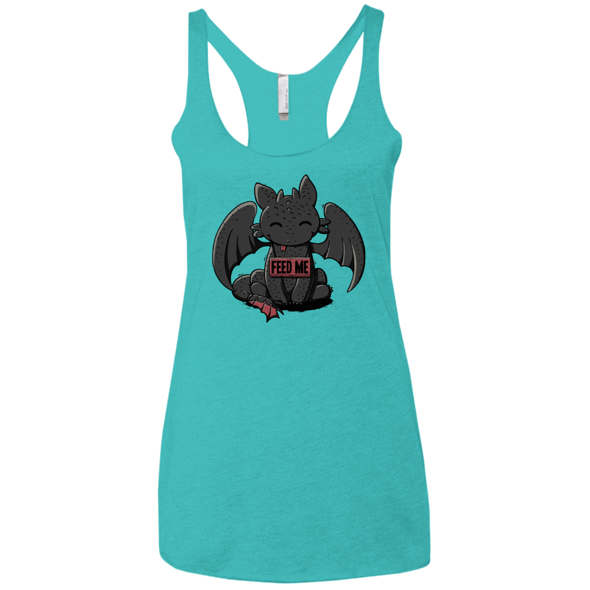 T-Shirts Tahiti Blue / X-Small Toothless Feed Me Women's Triblend Racerback Tank