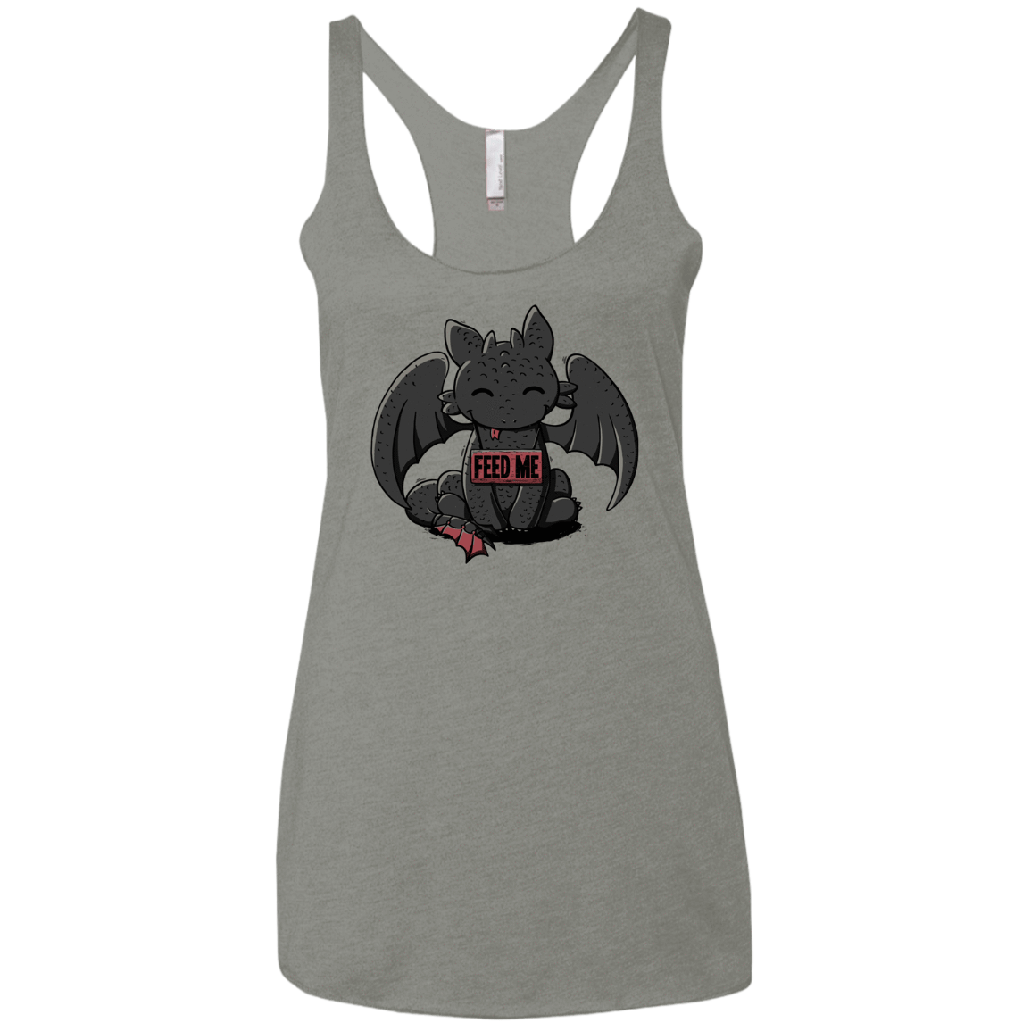 T-Shirts Venetian Grey / X-Small Toothless Feed Me Women's Triblend Racerback Tank