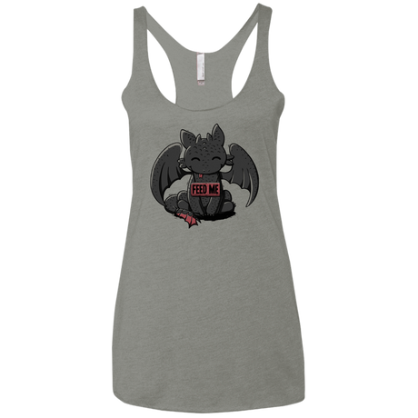 T-Shirts Venetian Grey / X-Small Toothless Feed Me Women's Triblend Racerback Tank