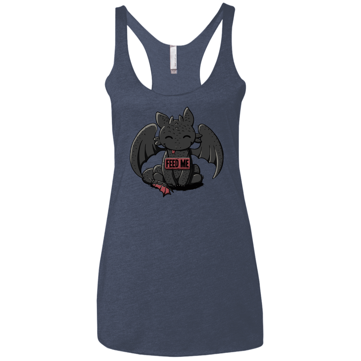 T-Shirts Vintage Navy / X-Small Toothless Feed Me Women's Triblend Racerback Tank