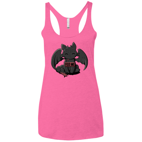 T-Shirts Vintage Pink / X-Small Toothless Feed Me Women's Triblend Racerback Tank