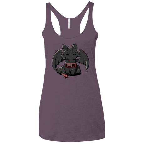 T-Shirts Vintage Purple / X-Small Toothless Feed Me Women's Triblend Racerback Tank