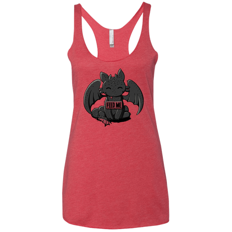 T-Shirts Vintage Red / X-Small Toothless Feed Me Women's Triblend Racerback Tank