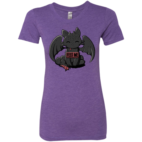 T-Shirts Purple Rush / S Toothless Feed Me Women's Triblend T-Shirt