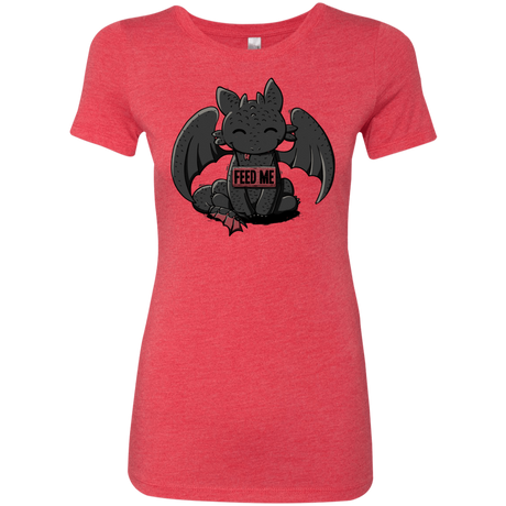 T-Shirts Vintage Red / S Toothless Feed Me Women's Triblend T-Shirt