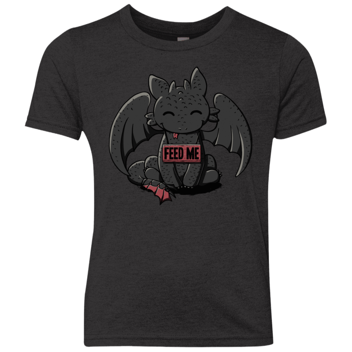T-Shirts Vintage Black / YXS Toothless Feed Me Youth Triblend T-Shirt