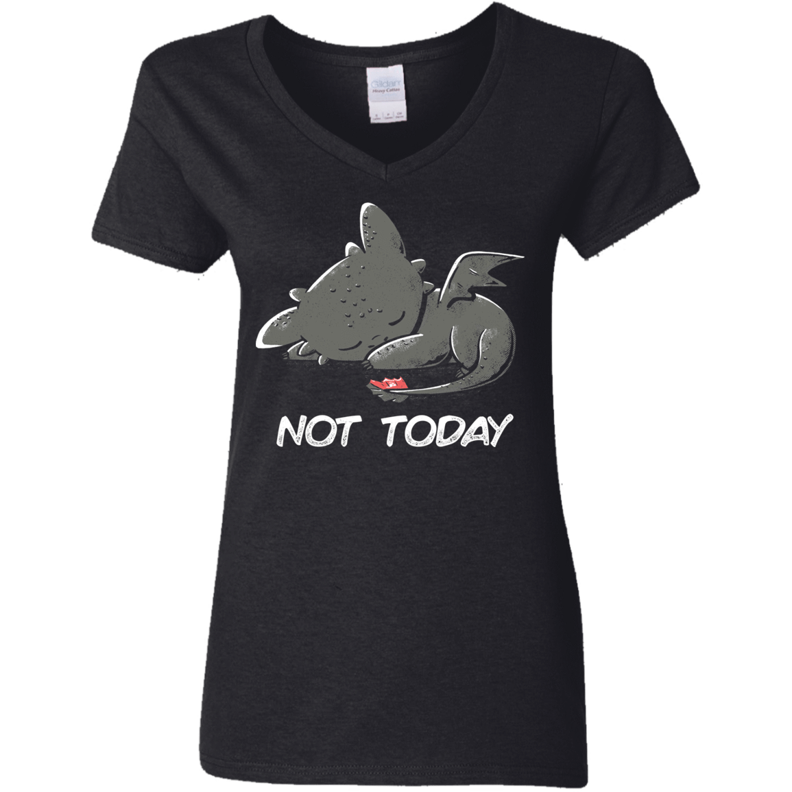 T-Shirts Black / S Toothless Not Today Women's V-Neck T-Shirt