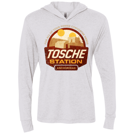 T-Shirts Heather White / X-Small Tosche Station Triblend Long Sleeve Hoodie Tee