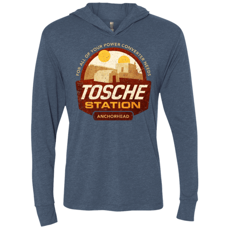 T-Shirts Indigo / X-Small Tosche Station Triblend Long Sleeve Hoodie Tee