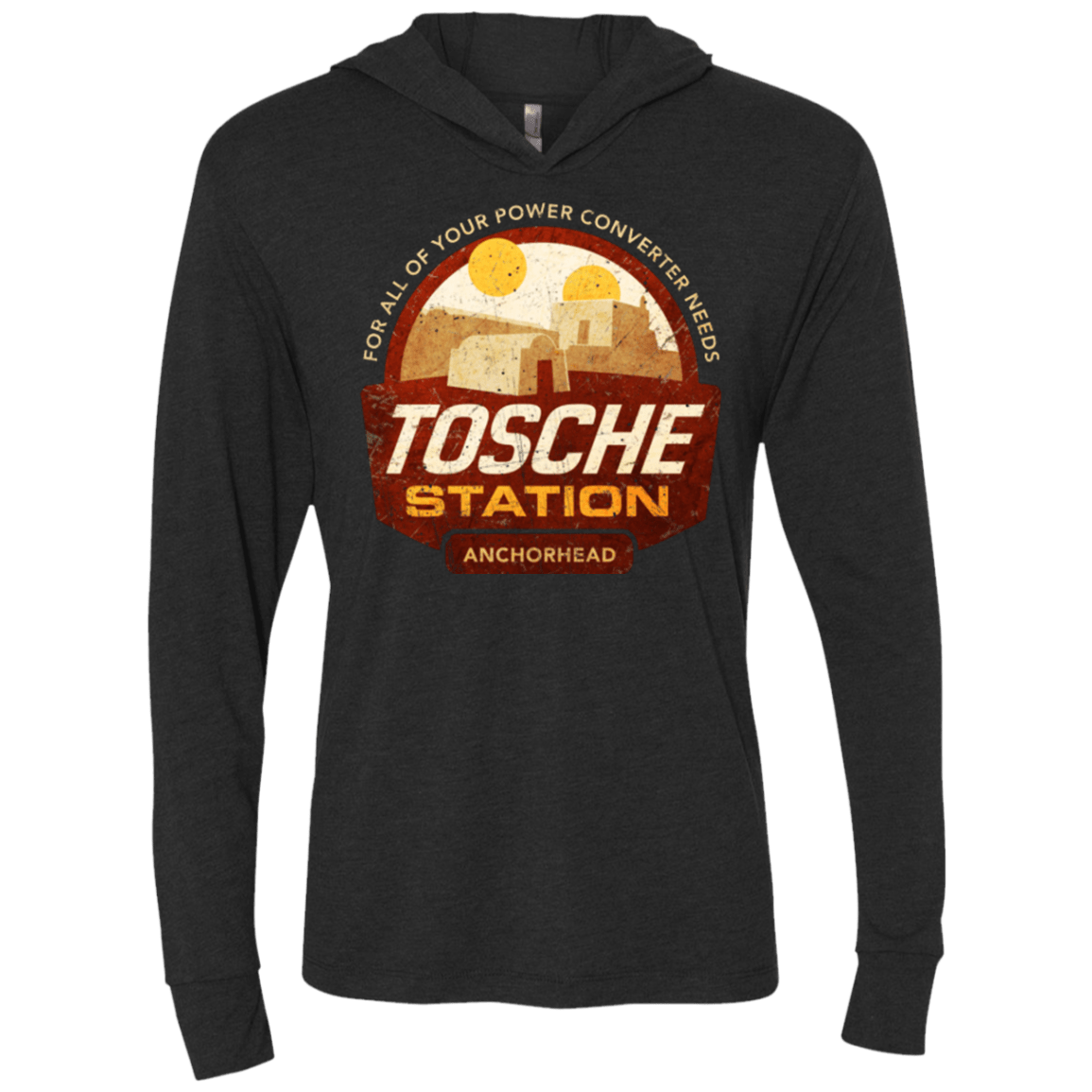 T-Shirts Vintage Black / X-Small Tosche Station Triblend Long Sleeve Hoodie Tee