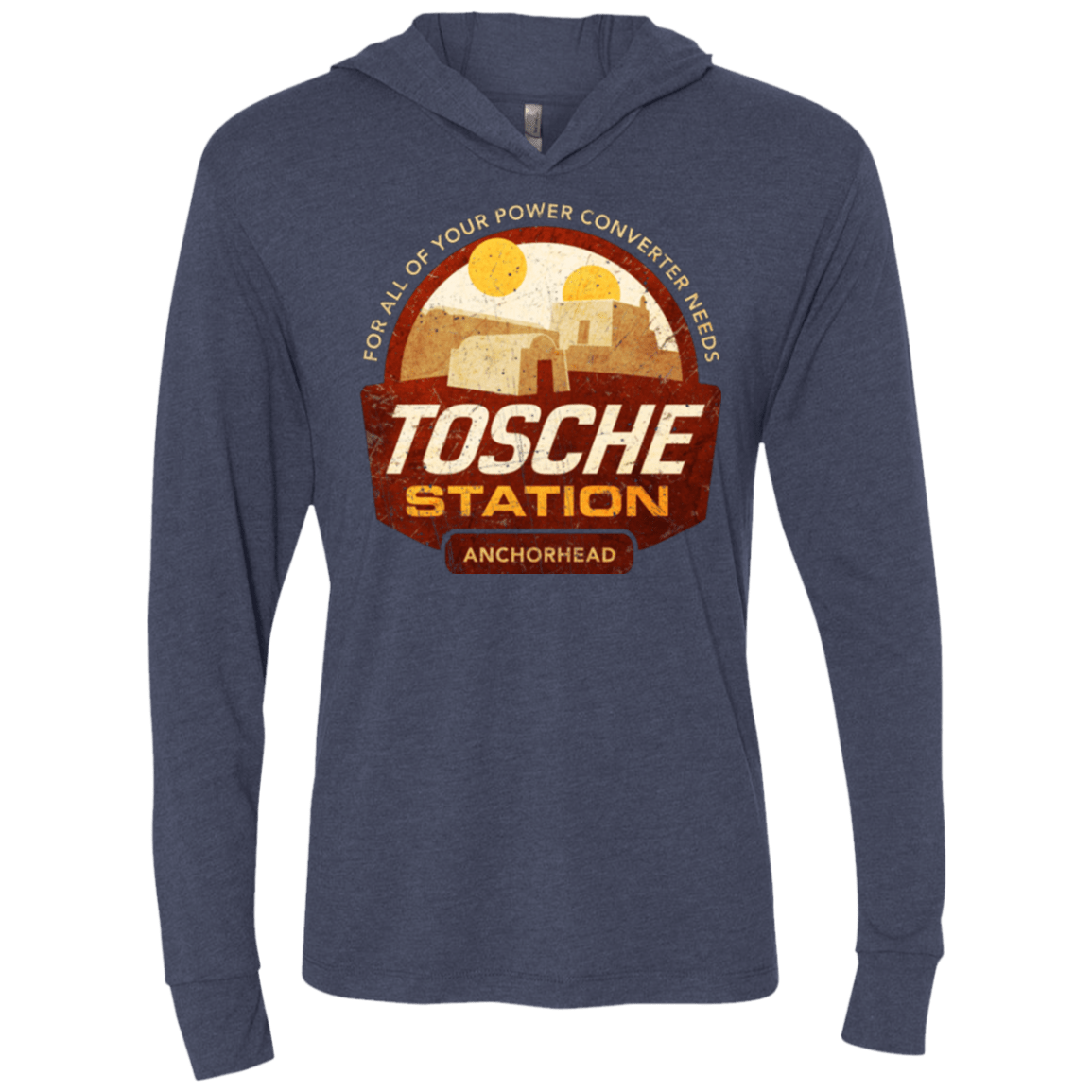 T-Shirts Vintage Navy / X-Small Tosche Station Triblend Long Sleeve Hoodie Tee