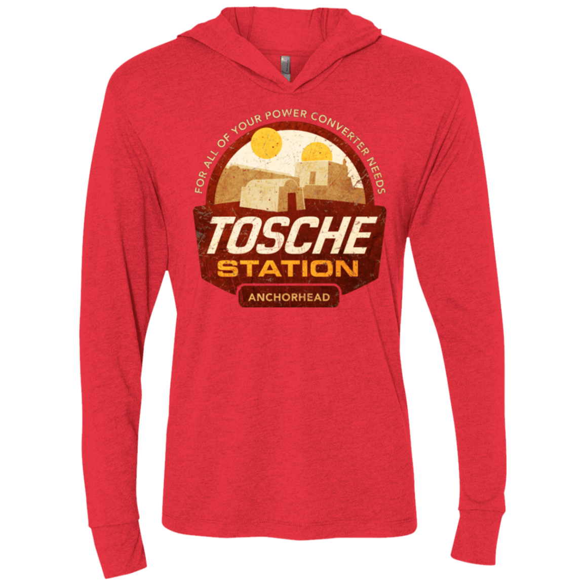 T-Shirts Vintage Red / X-Small Tosche Station Triblend Long Sleeve Hoodie Tee