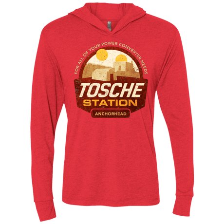 T-Shirts Vintage Red / X-Small Tosche Station Triblend Long Sleeve Hoodie Tee