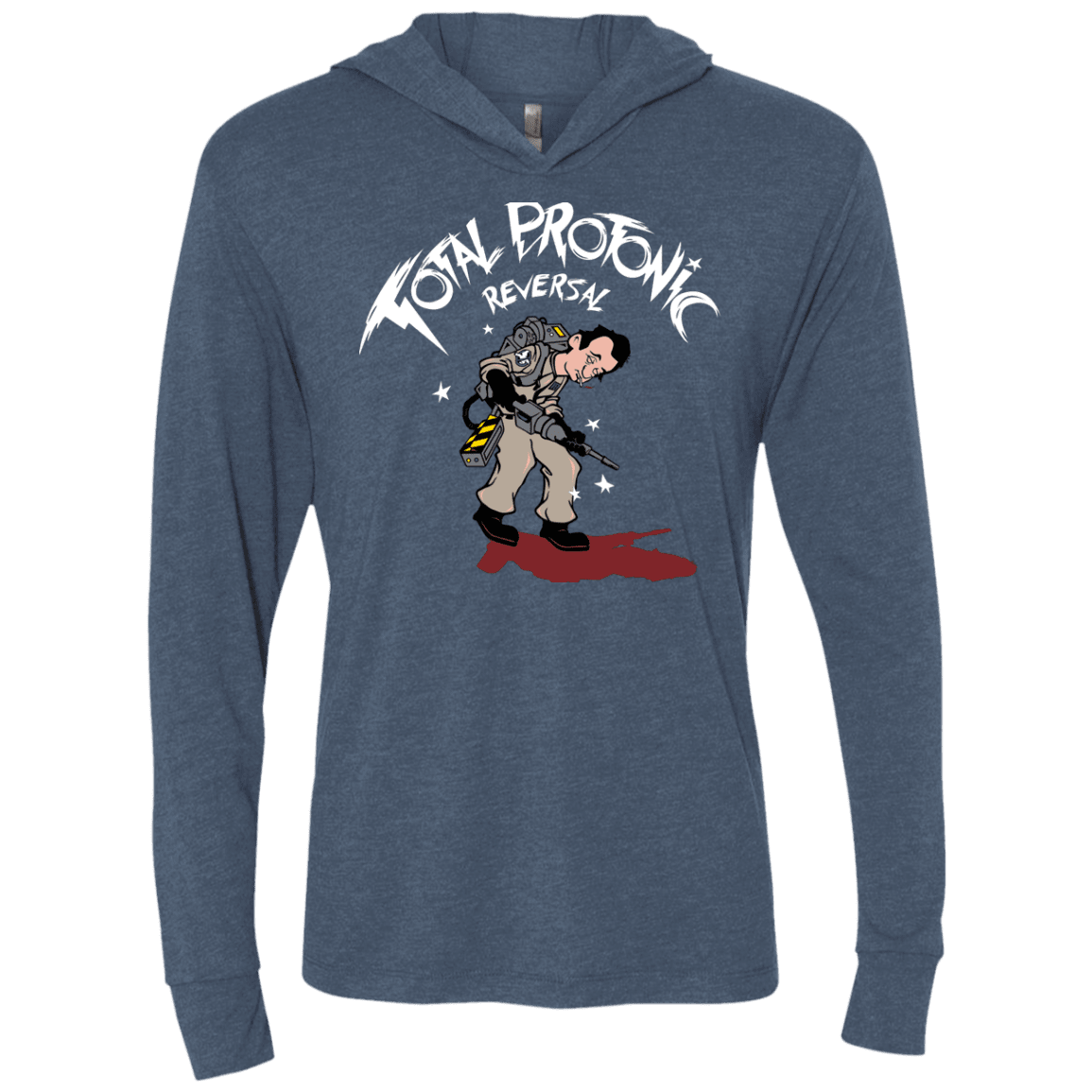 T-Shirts Indigo / X-Small Total Protonic Reversal Triblend Long Sleeve Hoodie Tee