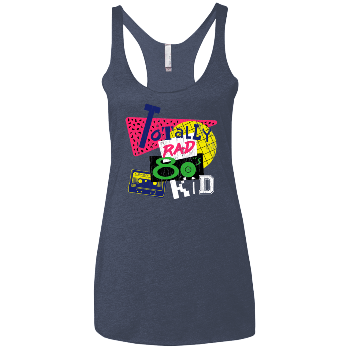 T-Shirts Vintage Navy / X-Small Totally Rad Women's Triblend Racerback Tank