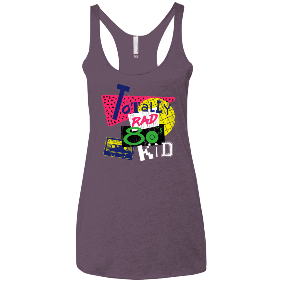 T-Shirts Vintage Purple / X-Small Totally Rad Women's Triblend Racerback Tank