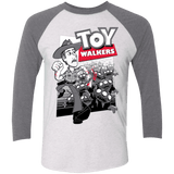 T-Shirts Heather White/Premium Heather / X-Small Toy Walkers Men's Triblend 3/4 Sleeve