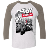 T-Shirts Heather White/Vintage Grey / X-Small Toy Walkers Men's Triblend 3/4 Sleeve
