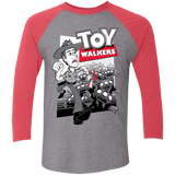 T-Shirts Premium Heather/ Vintage Red / X-Small Toy Walkers Men's Triblend 3/4 Sleeve