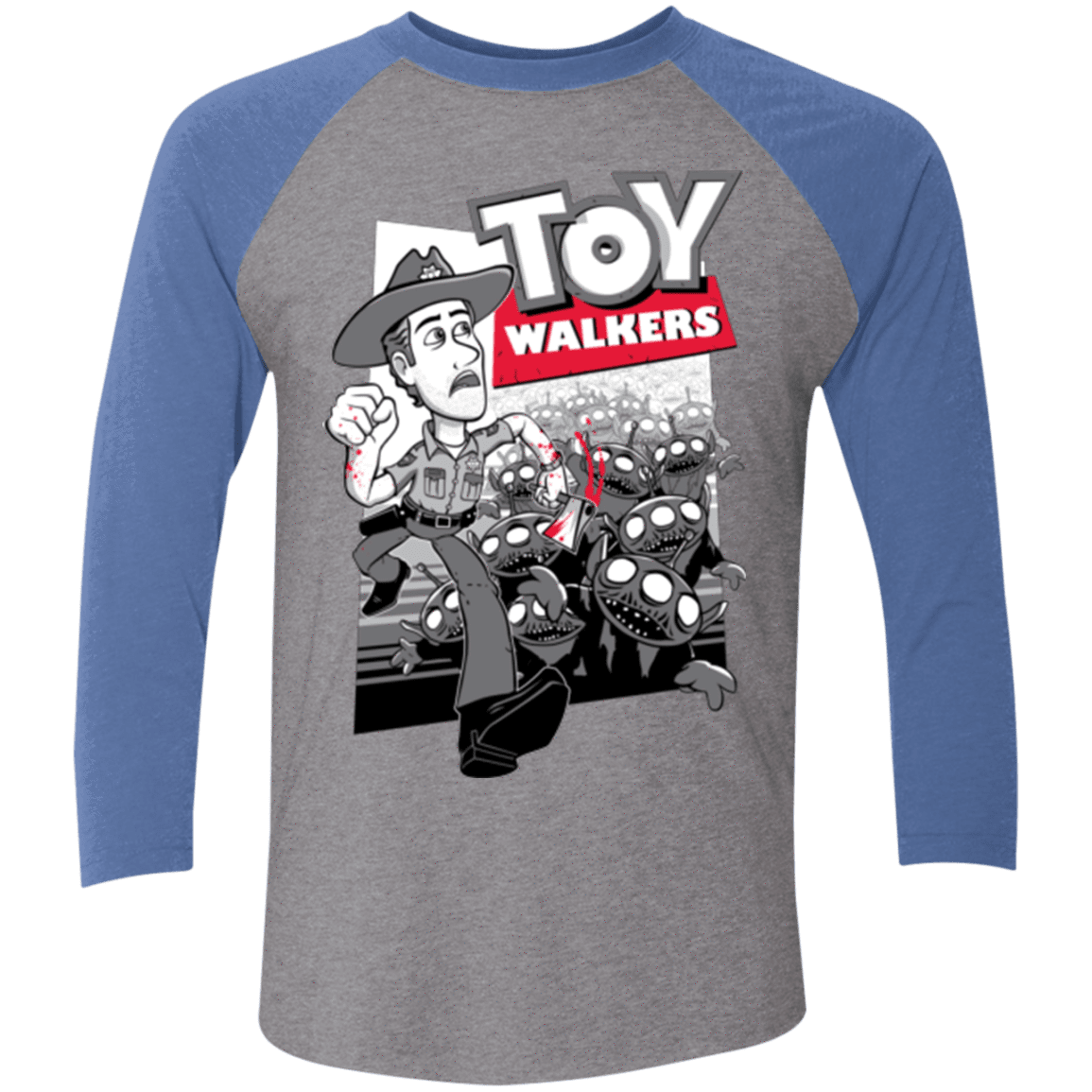T-Shirts Premium Heather/ Vintage Royal / X-Small Toy Walkers Men's Triblend 3/4 Sleeve