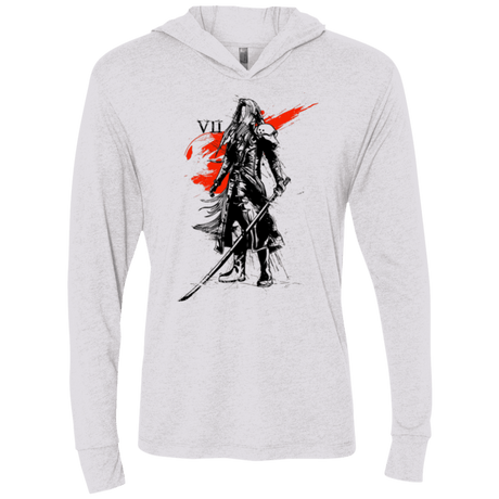 T-Shirts Heather White / X-Small Traditional exsoldier Triblend Long Sleeve Hoodie Tee
