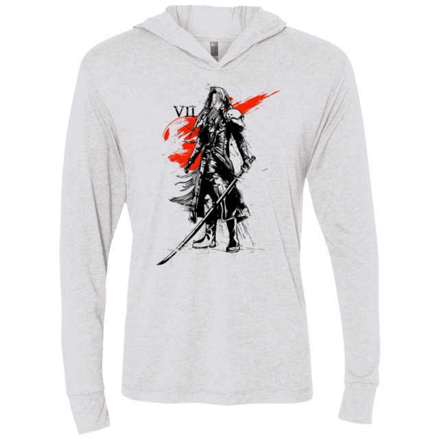 T-Shirts Heather White / X-Small Traditional exsoldier Triblend Long Sleeve Hoodie Tee
