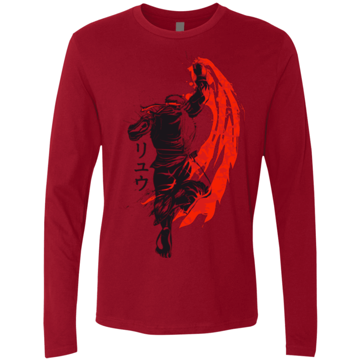 T-Shirts Cardinal / Small Traditional Fighter Men's Premium Long Sleeve