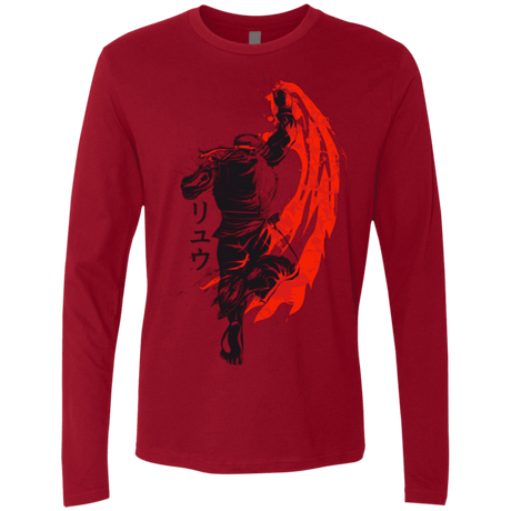 T-Shirts Cardinal / Small Traditional Fighter Men's Premium Long Sleeve