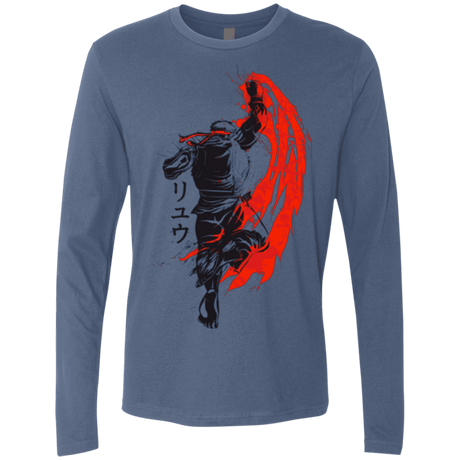 T-Shirts Indigo / Small Traditional Fighter Men's Premium Long Sleeve
