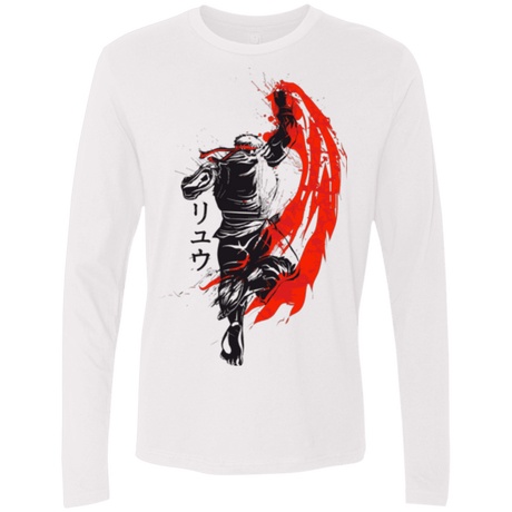 T-Shirts White / Small Traditional Fighter Men's Premium Long Sleeve