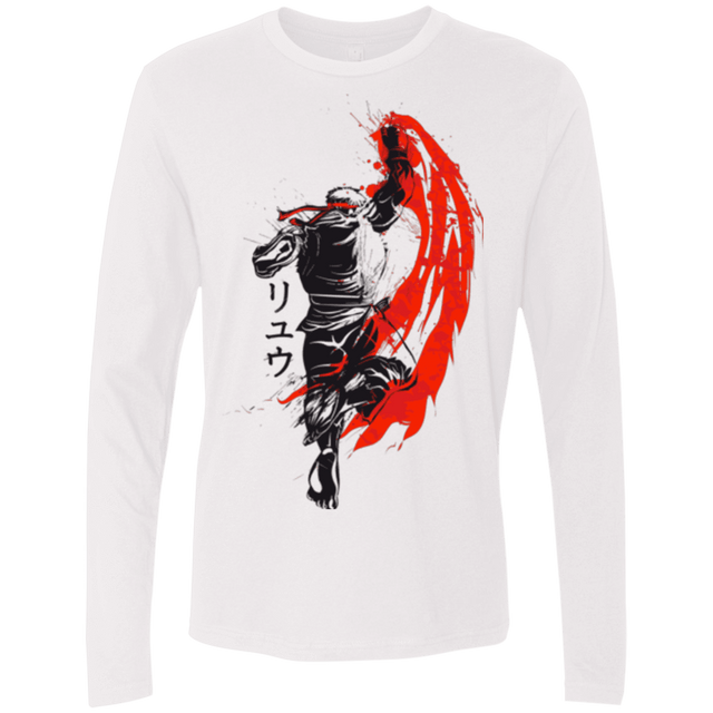 T-Shirts White / Small Traditional Fighter Men's Premium Long Sleeve