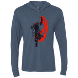 T-Shirts Indigo / X-Small Traditional Fighter Triblend Long Sleeve Hoodie Tee