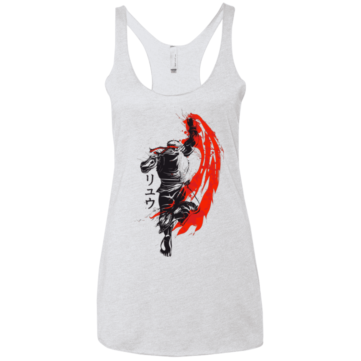 T-Shirts Heather White / X-Small Traditional Fighter Women's Triblend Racerback Tank