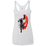 T-Shirts Heather White / X-Small Traditional Fighter Women's Triblend Racerback Tank
